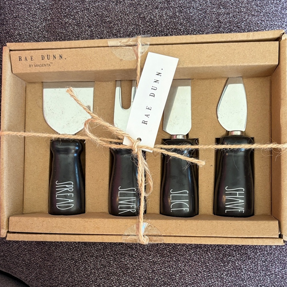 Rae Dunn Black Cheese Knife Collection